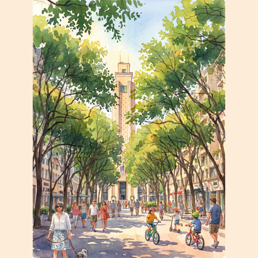 L'Avenue Henri-Barbusse à Villeurbanne : 