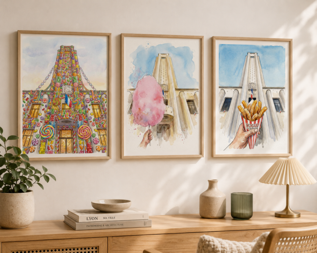 3 Affiches Villeurbanne version gourmande🍬