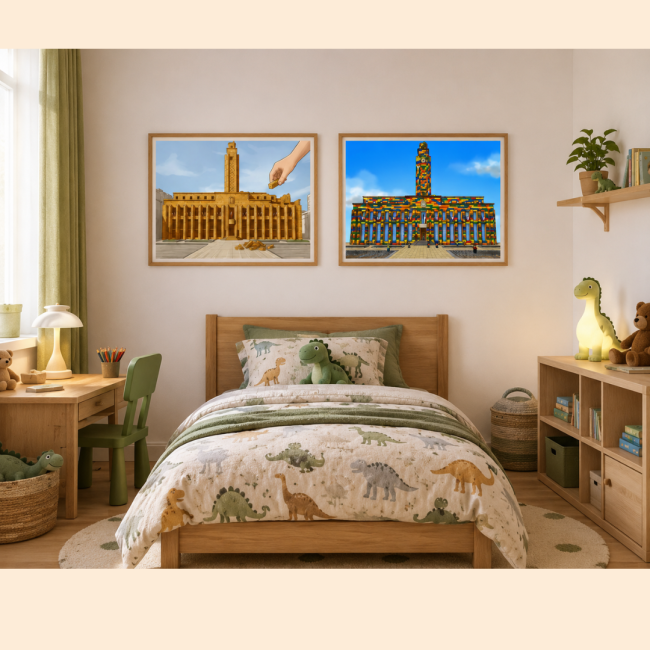 2 affiches Villeurbanne en Kapla et Lego 🧱