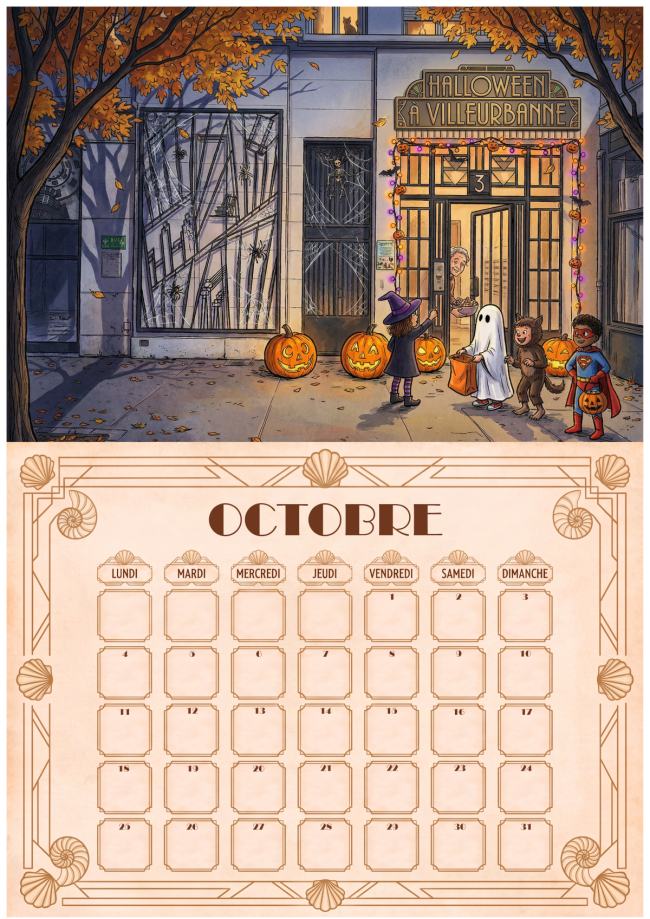 Calendrier mural A4 – Villeurbanne toute l'année