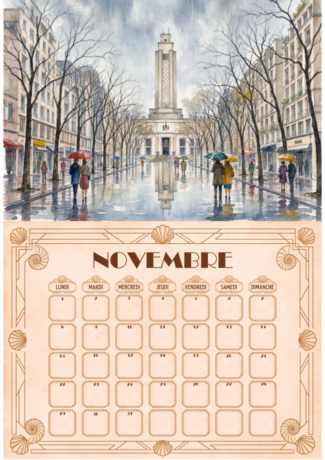 Calendrier mural A4 – Villeurbanne toute l'année