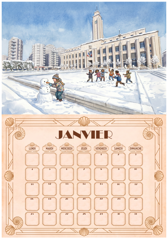 Calendrier mural A4 – Villeurbanne toute l'année