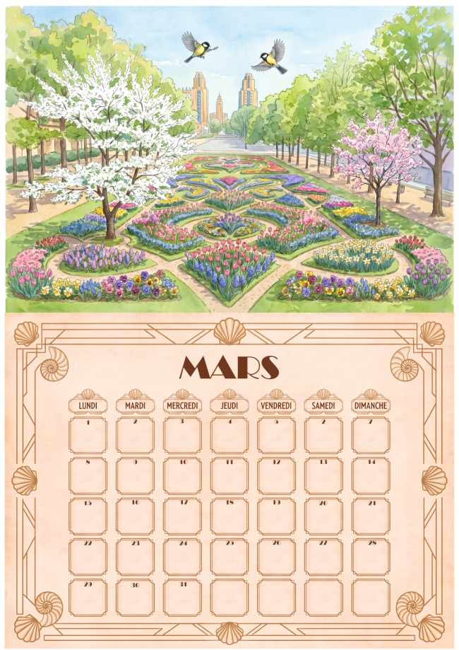 Calendrier mural A4 – Villeurbanne toute l'année