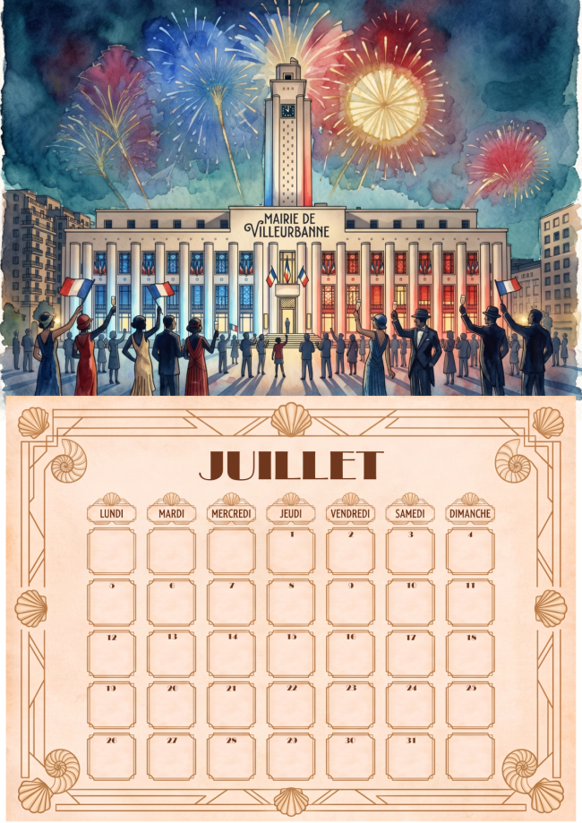 Calendrier mural A4 – Villeurbanne toute l'année